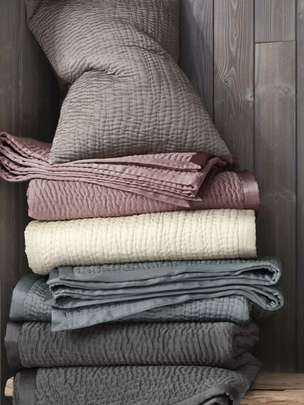 Eileen Fisher Organic Cotton Rippled Cream Coverlet in King - Picture 5 of 8